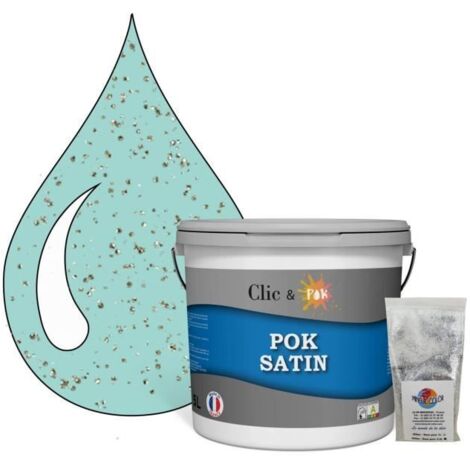Peinture Effet Pailleté pour Murs & Plafonds - POK PAILLETTE - 5L - Mojito Turquoise