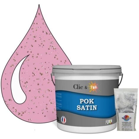 Peinture Effet Pailleté pour Murs & Plafonds - POK PAILLETTE - 5L - Rose Girly