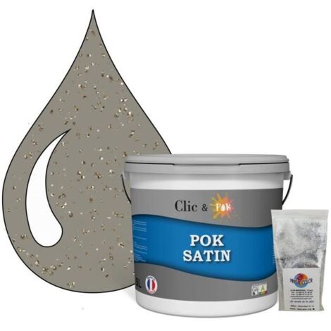 Peinture Effet Pailleté pour Murs & Plafonds - POK PAILLETTE - 5L - Taupe Grisée
