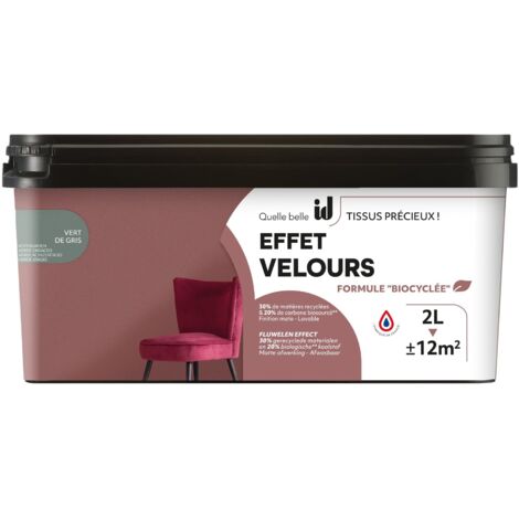 PEINTURE EFFET VELOURS VERT DE GRIS 2L - ID PARIS