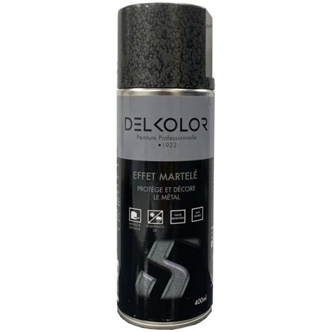 Peinture en aérosol effet martelé 400ml – Couleur gris anthracite – Finition satinée mat – Pour métaux ferreux et non ferreux – Delkolor