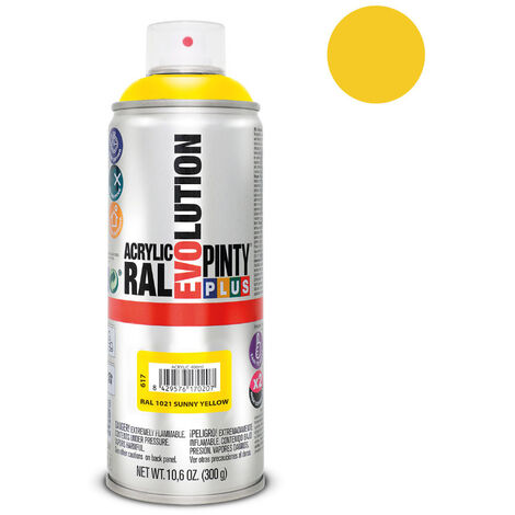 Peinture En Aérosol Pintyplus Evolution 520cc Ral 1021 Jaune Colza