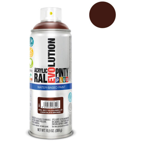 Peinture En Aérosol Pintyplus Evolution Water-based 520cc Ral 8017 Brun Chocolat