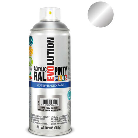 Peinture En Aérosol Pintyplus Evolution Water-based 520cc Ral 9006 Aluminium Blanc
