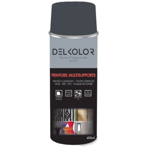 Peinture en aérosol RAL 7024 gris graphite – Antirouille et primaire pour métal – 400ml – Séchage rapide et haute performance – Delkolor