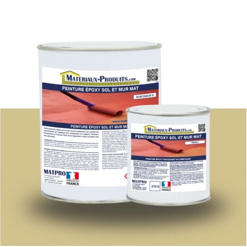 Matpro - Peinture époxy sol et mur Mat - 1 Kg Jaune sable