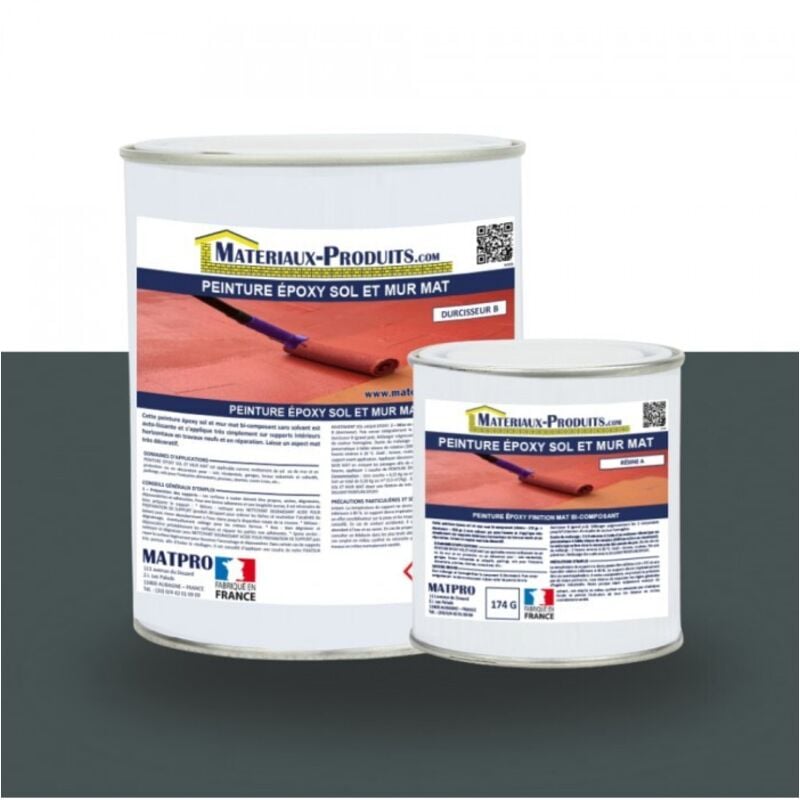 Matpro - Peinture époxy sol et mur Mat - 1 Kg Gris anthracite