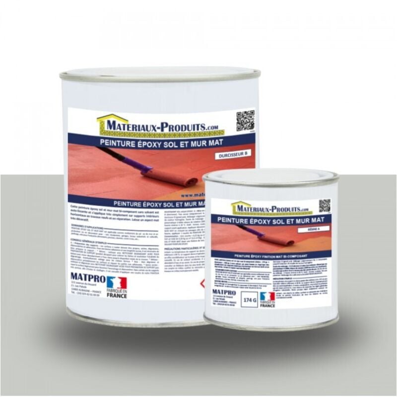 Matpro - Peinture époxy sol et mur Mat - 1 Kg Gris clair