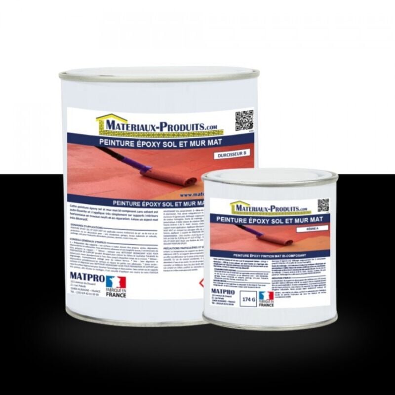 Peinture époxy sol et mur Mat - 10 Kg Noir Matpro