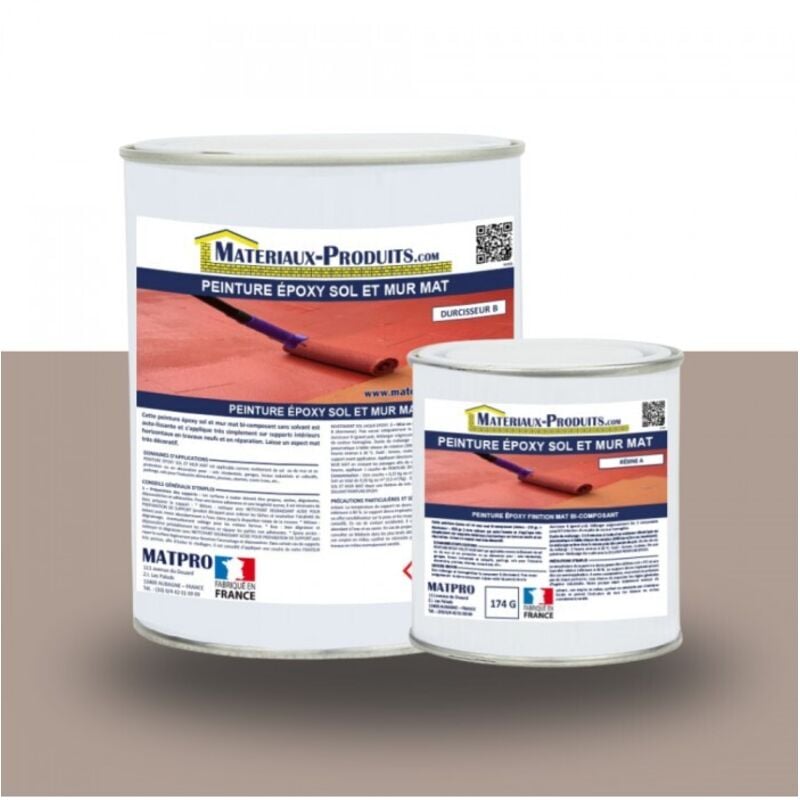 Matpro - Peinture époxy sol et mur Mat - 1 Kg Gris taupe