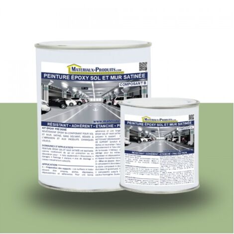 Peinture Epoxy Sol et Mur satinée - 2.5 Kg Vert - MATPRO