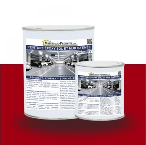 Peinture Epoxy Sol et Mur satinée - 5 Kg Rouge - MATPRO