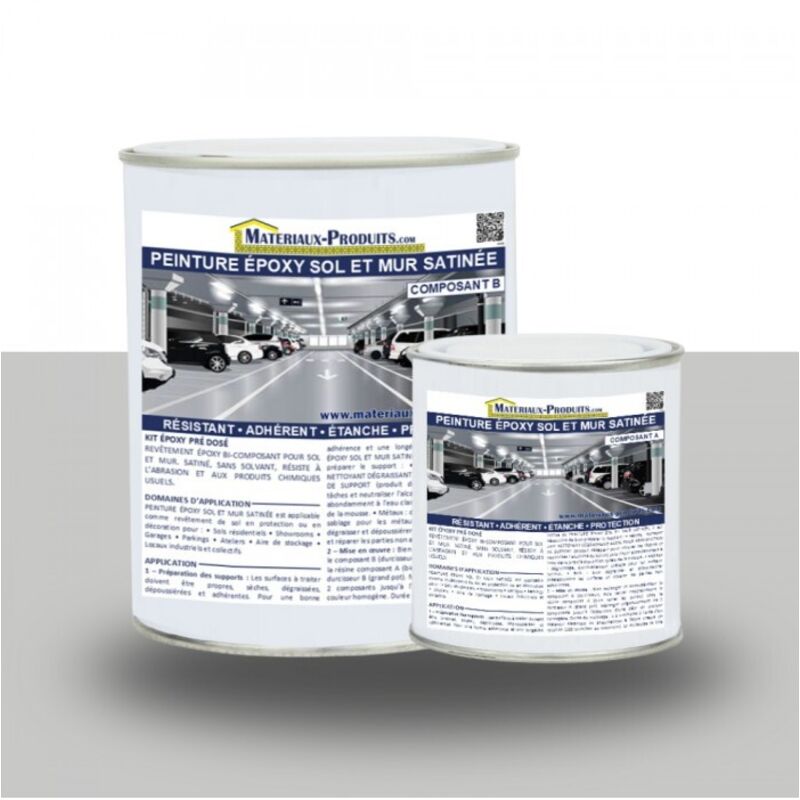 Matpro - Peinture Epoxy Sol et Mur satinée - 1 Kg Gris clair