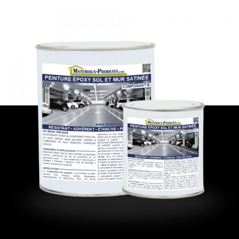 Matpro - Peinture Epoxy Sol et Mur satinée - 2.5 Kg Noir