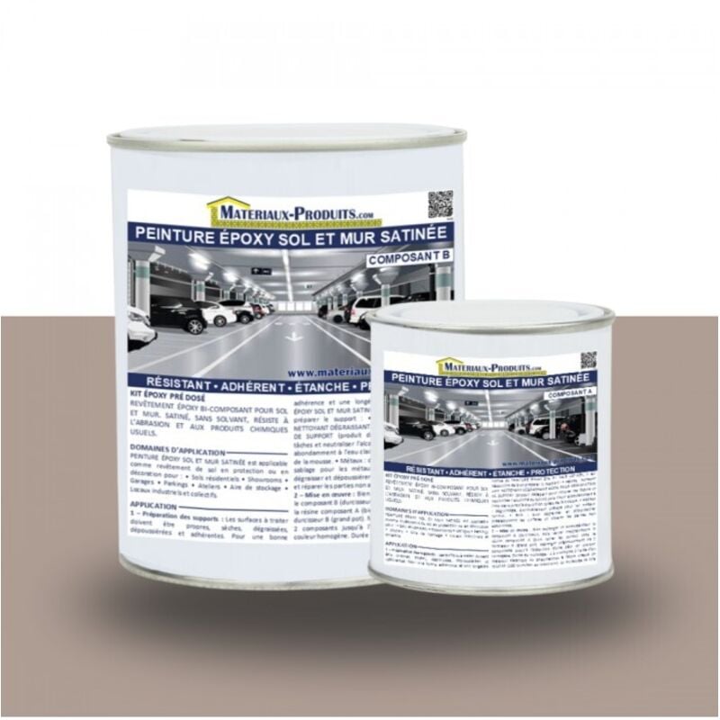 Matpro - Peinture Epoxy Sol et Mur satinée - 1 Kg Taupe