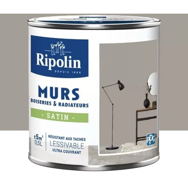 Peinture Murs, Boiseries, Radiateurs Ripolin Satin Bâton de réglisse 0,5 l