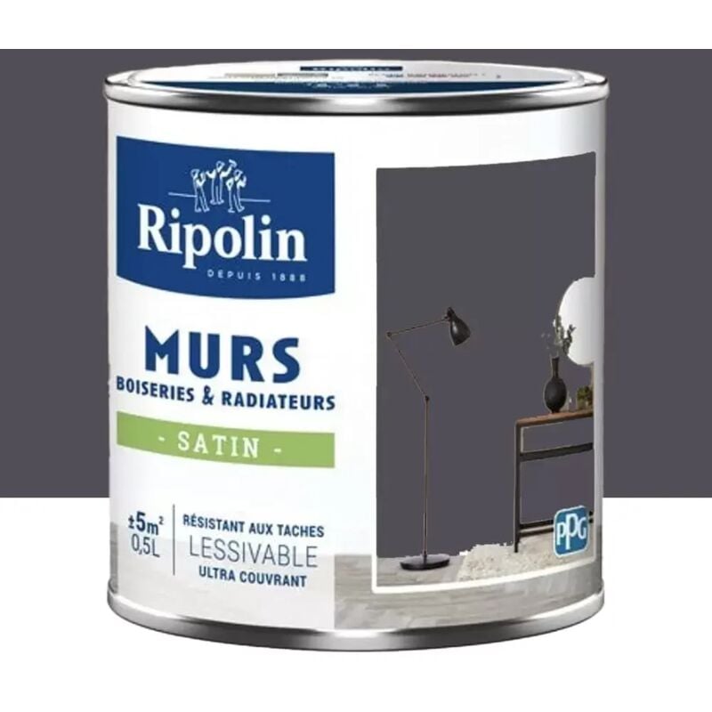 Peinture Murs, Boiseries, Radiateurs Ripolin Satin Violet duc 0,5 l