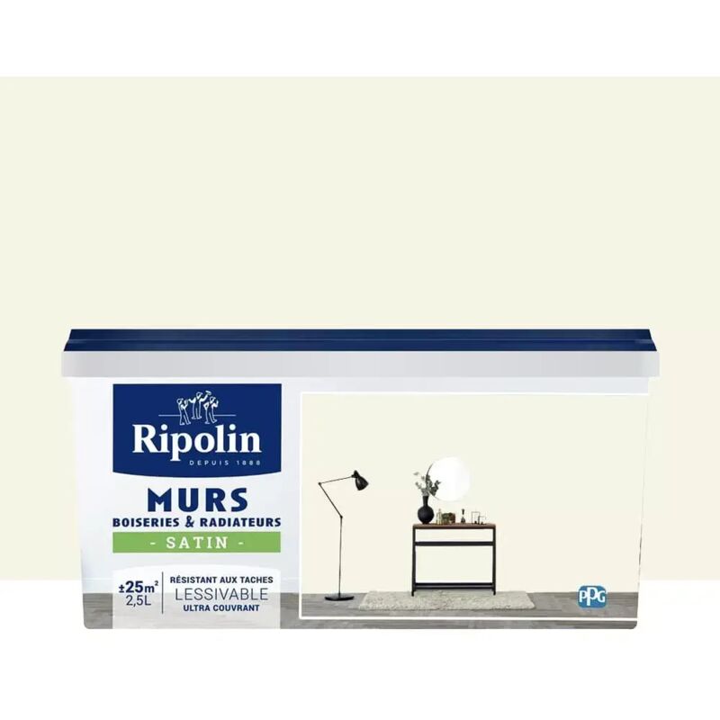 Peinture Murs, Boiseries, Radiateurs Ripolin Satin Écru 2,5 l
