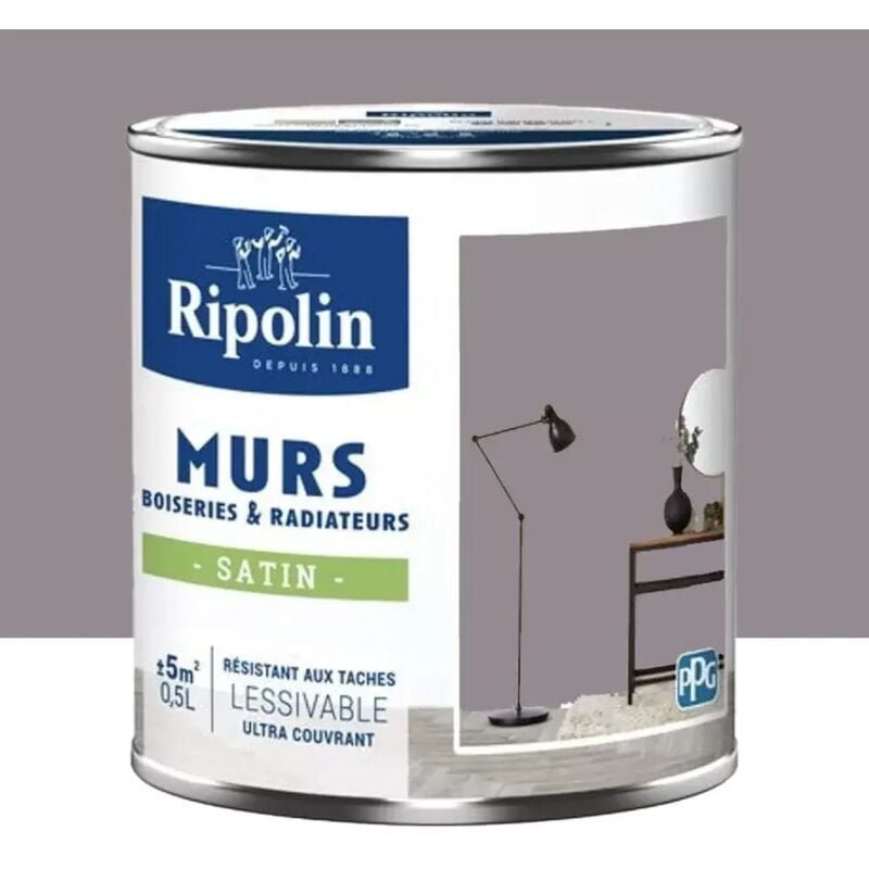 Peinture Murs, Boiseries, Radiateurs Ripolin Satin Violet alouette 0,5 l