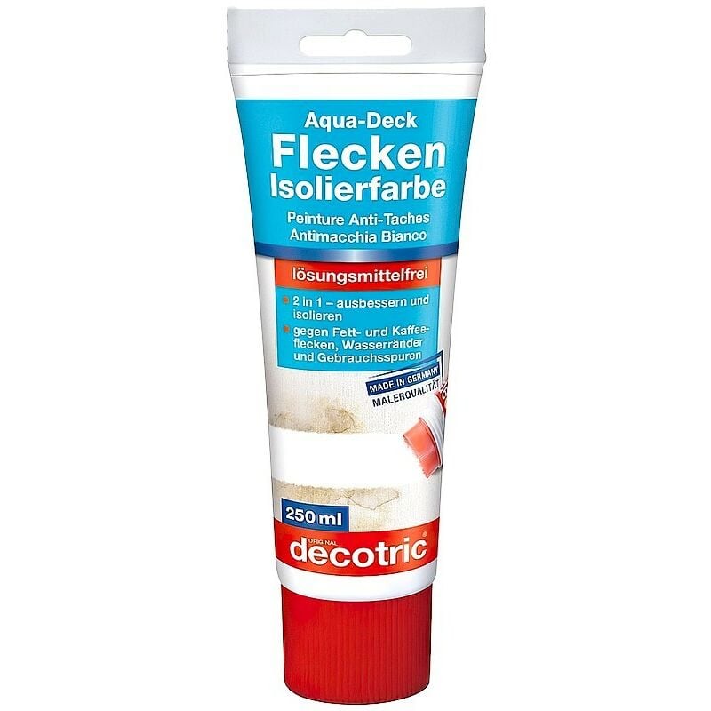 Decotric - Peinture et primaire isolant anti taches en tube pour retouche intérieur 250 ml