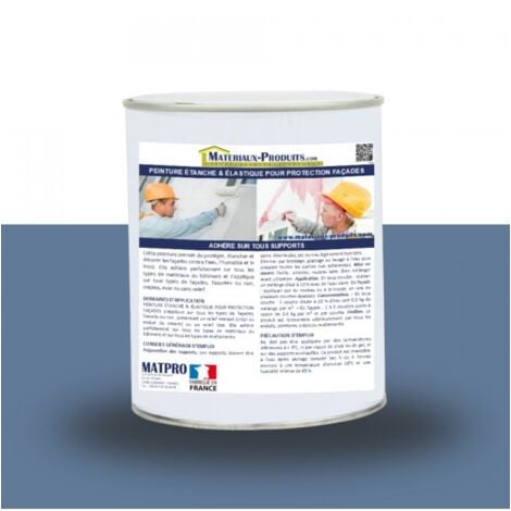 Peinture étanche & élastique pour protection façade - 2.5 Kg Bleu pigeon - MATPRO