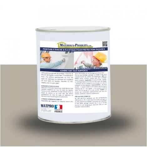 Peinture étanche & élastique pour protection façade - 2.5 Kg Gris silex - MATPRO