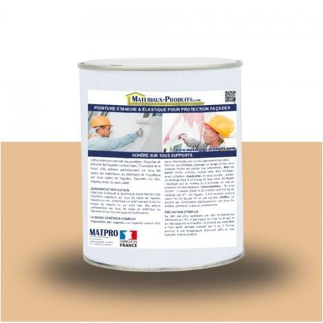 Peinture étanche & élastique pour protection façade - 2.5 Kg Paille - MATPRO