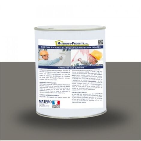 Peinture étanche & élastique pour protection façade - 2.5 Kg Taupe - MATPRO