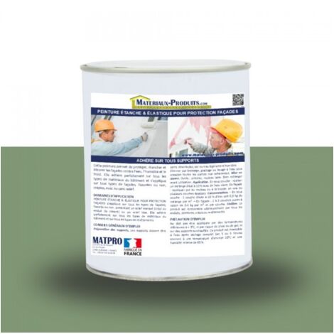 Peinture étanche & élastique pour protection façade - 36 Kg Vert clair - MATPRO