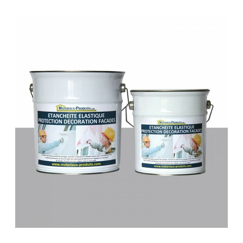 Peinture étanche & élastique pour protection façade - 10 Kg Gris ciment Matpro