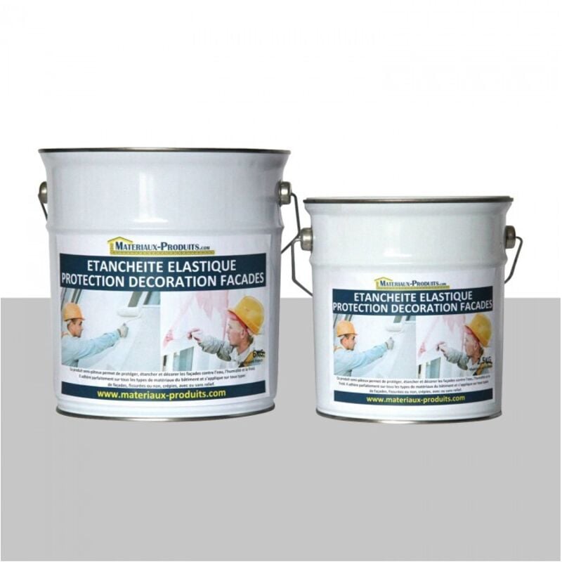 Peinture étanche & élastique pour protection façade - 6 Kg Gris perle - MATPRO