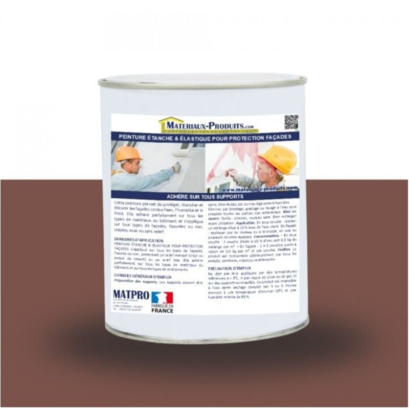 Peinture étanche & élastique pour protection façade - 2.5 Kg Ton bois Matpro