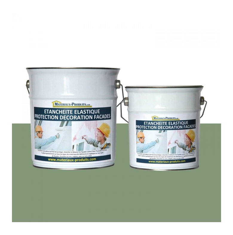 Peinture étanche & élastique pour protection façade Vert Clair ral 130 60 20 - 2.5 Kg Vert clair Matpro