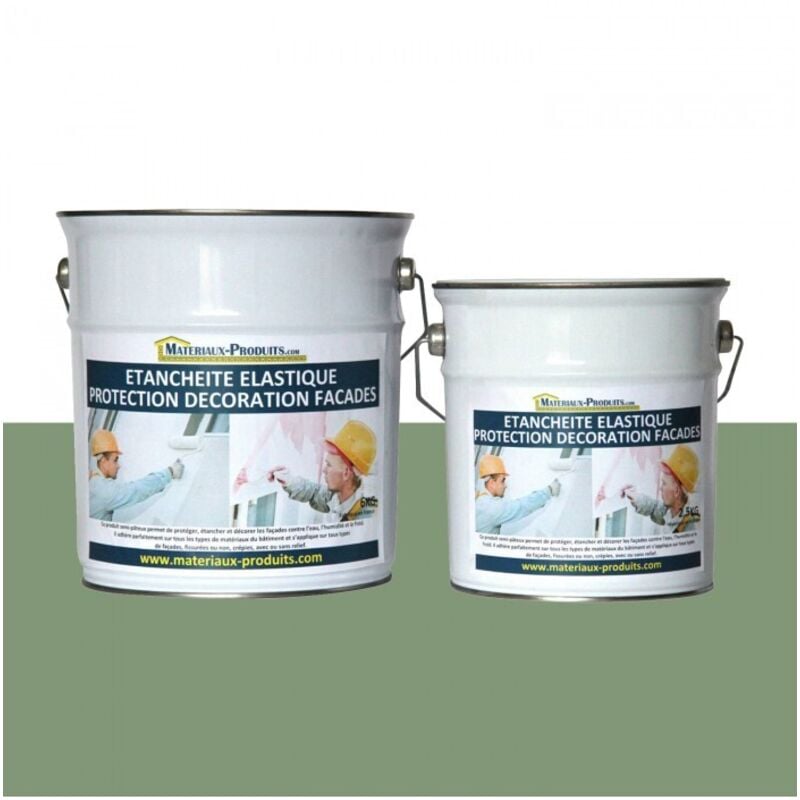 Matpro - Peinture étanche & élastique pour protection façade - 6 Kg Vert clair