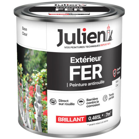 Peinture Extérieur Fer Antirouille Base Clear - 164066 - Pot De O.465l - Julien
