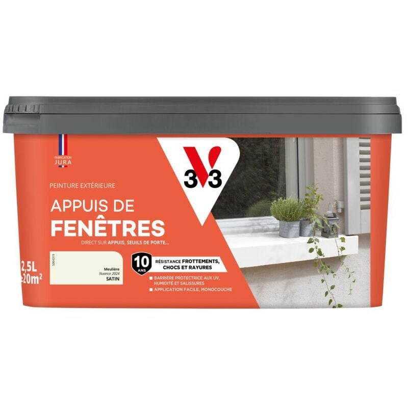 V33 - Peinture extérieure pour appuis de fenêtre Meulière Satin 2,5L