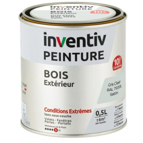 Peinture Extérieure Bois Gris Clair Satin 10 ans - INVENTIV