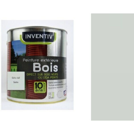 Peinture Extérieure Bois Inventiv Gris Ciel Satin - Protection 10 Ans
