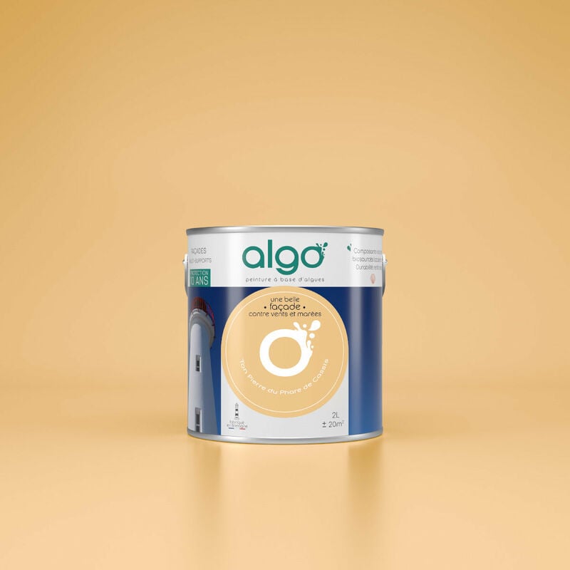 Peinture extérieure façade écologique Algo Mat - Ton Pierre du Phare de Cassis - 2L