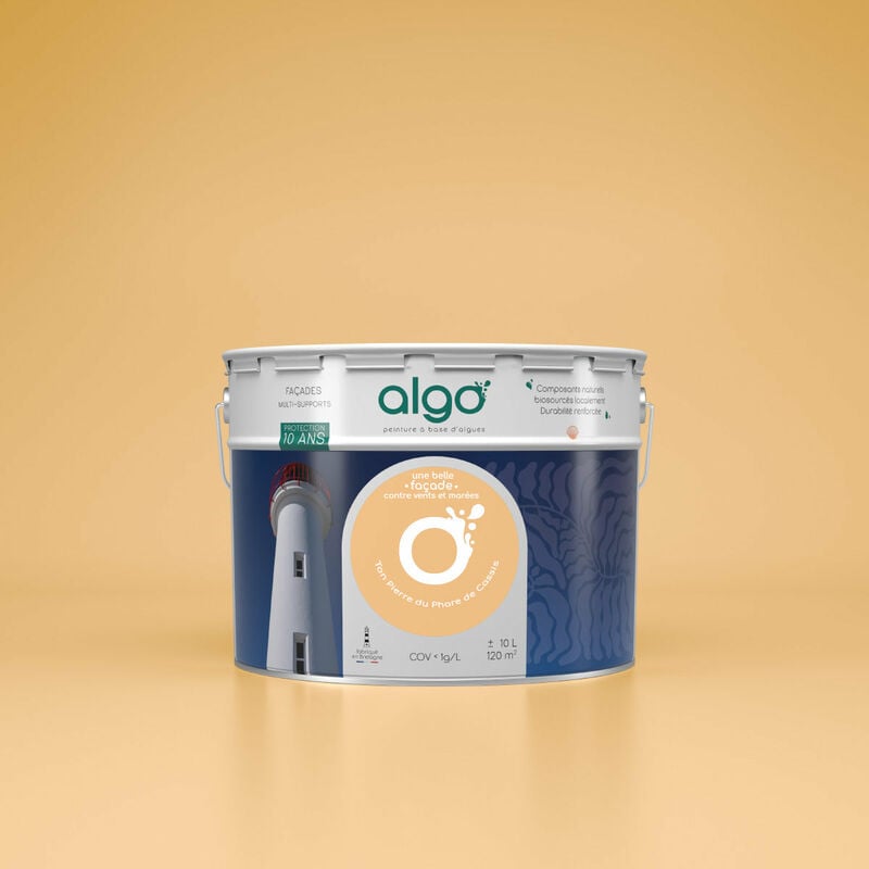 Peinture extérieure façade écologique Algo Mat - Ton Pierre du Phare de Cassis - 10L