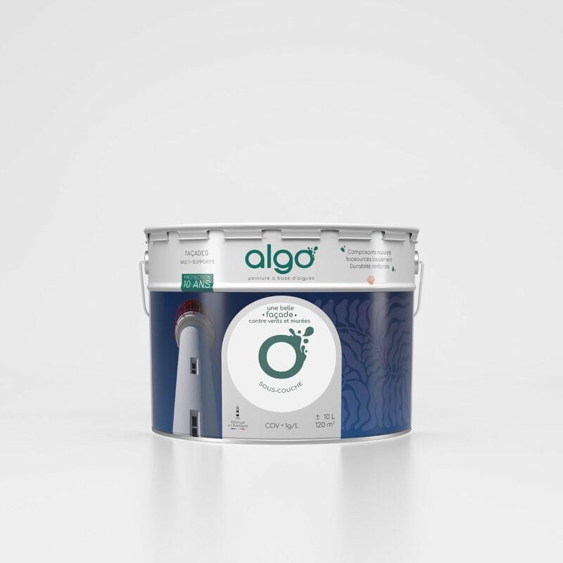 Peinture extérieure façade écologique Algo Sous-couche - Blanc - 2L