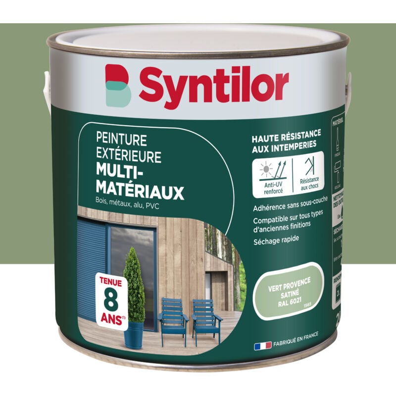 Syntilor - Peinture Exterieure Multi-Materiaux 2L Vert Provence Satiné