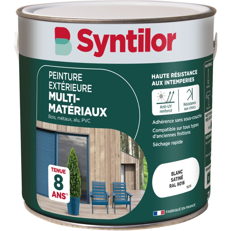 Syntilor - Peinture Exterieure Multi-Materiaux 2L Blanc Satiné