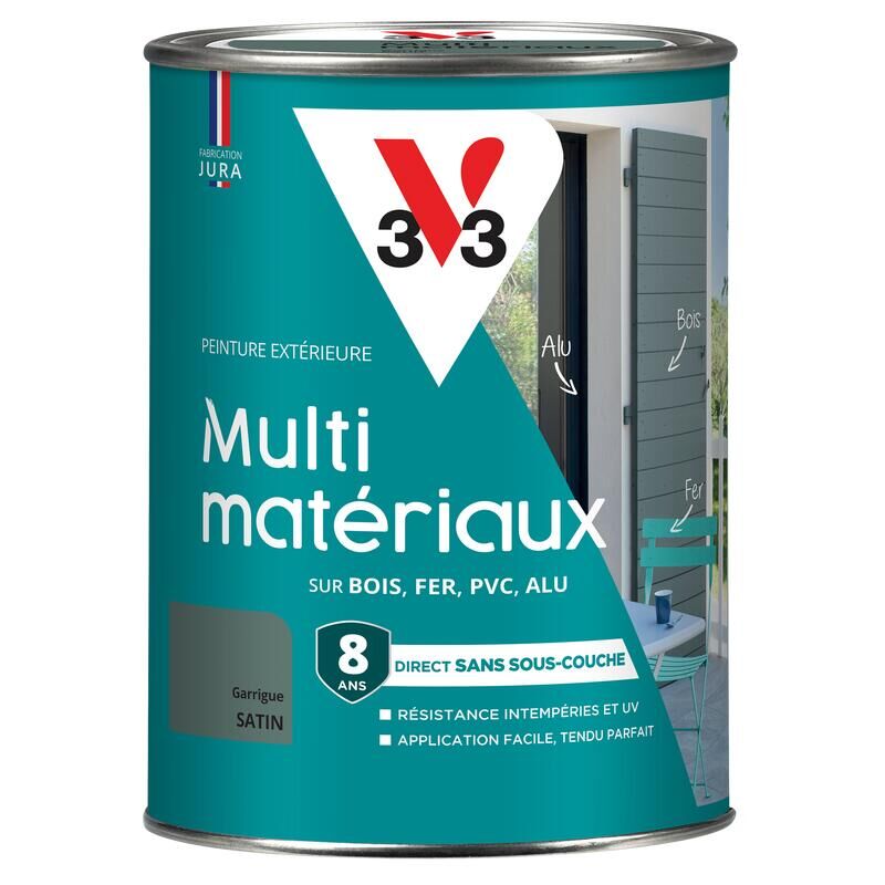 V33 - Peinture extérieure Multi-matériaux Garrigue Satin 1,5L