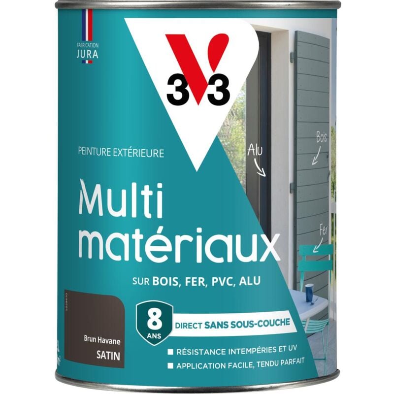 V33 - Peinture extérieure Multi-matériaux Brun havane Satin 1,5L