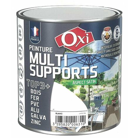 Peinture extérieure multi-supports 500ml mat noir RAL 9005 – Technologie RUSTOL pour protection anti-corrosion – Application sur bois, fer, PVC – OXI - MAT 500 ML