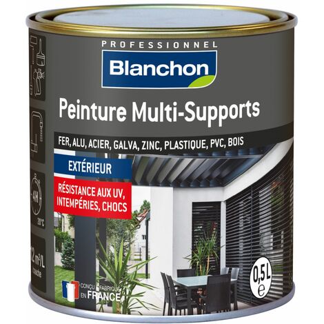 Peinture extérieure Multisupports résistante aux chocs et UV noir 9005 bidon 2l - BLANCHON