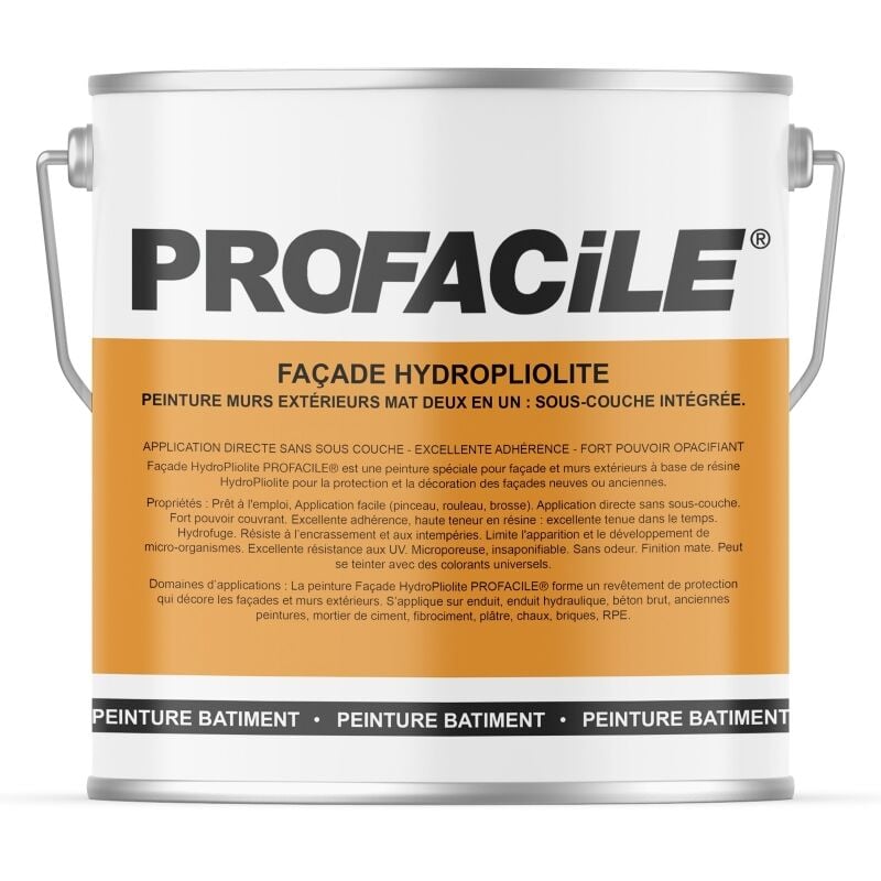 Peinture façade mat HydroPliolite Profacile impression, finition, durable jusqu'a 10 ans Gris taupe (ral 7036) 2.5 litres