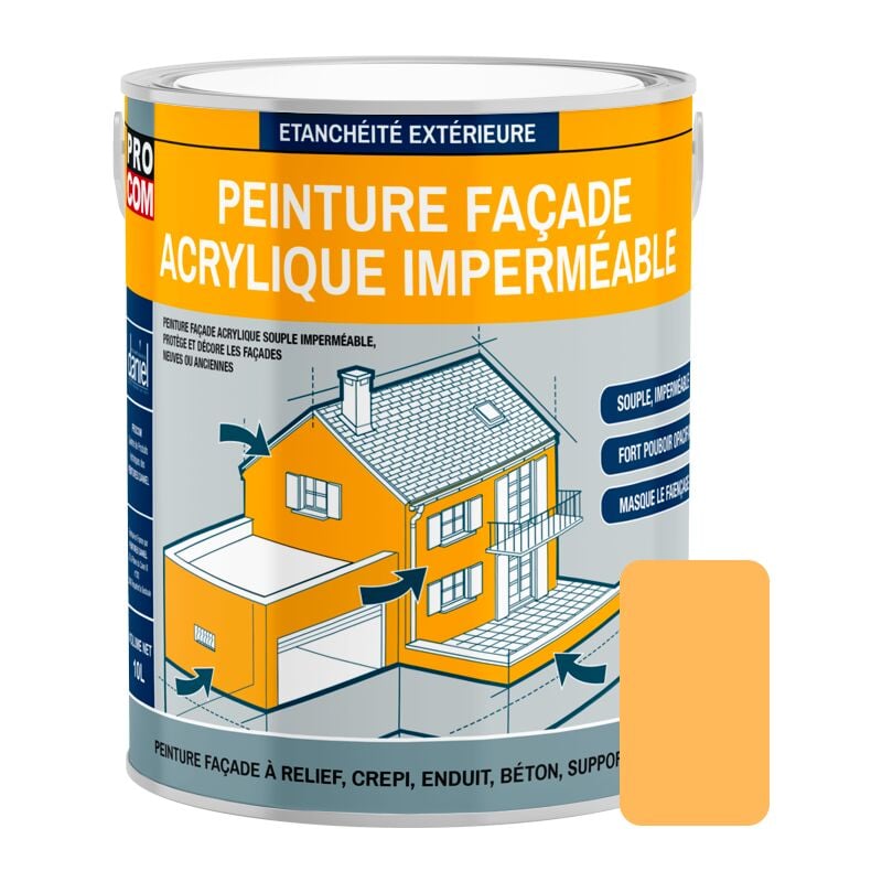 Peinture façade Procom crépi, façade à relief, imperméabilisation et protection des façades - Durable jusqu'à 10 ans f7b969 2.5 litres