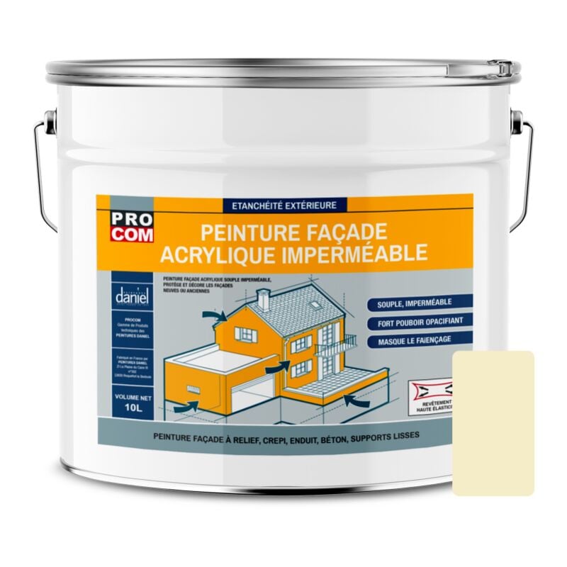 Peinture façade Procom crépi, façade à relief, imperméabilisation et protection des façades - Durable jusqu'à 10 ans F3ECCF 10 litres